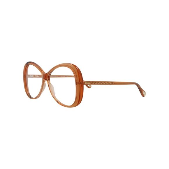 Chloé Round-Frame Bio Acetate Optical Frames Orange Womens - Picture 2 of 6